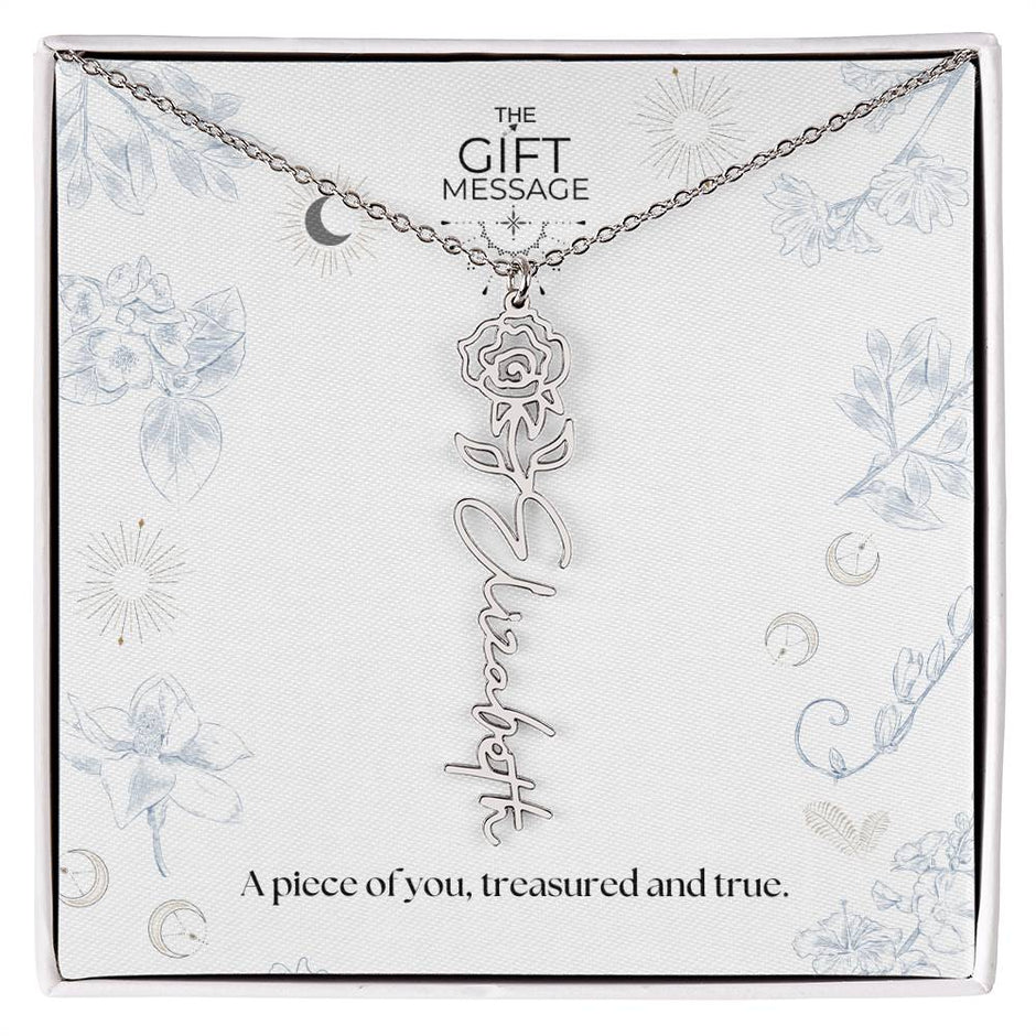 Birth month Celestial Name Necklace (Silver)