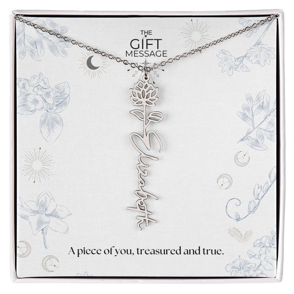 Birth month Celestial Name Necklace (Silver)