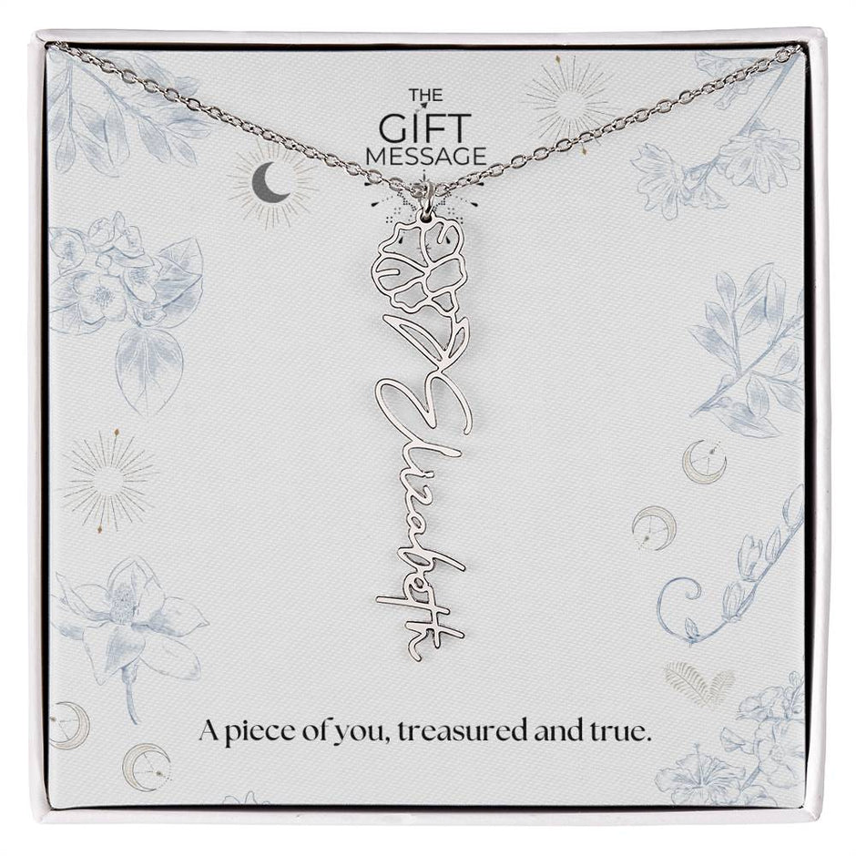 Birth month Celestial Name Necklace (Silver)