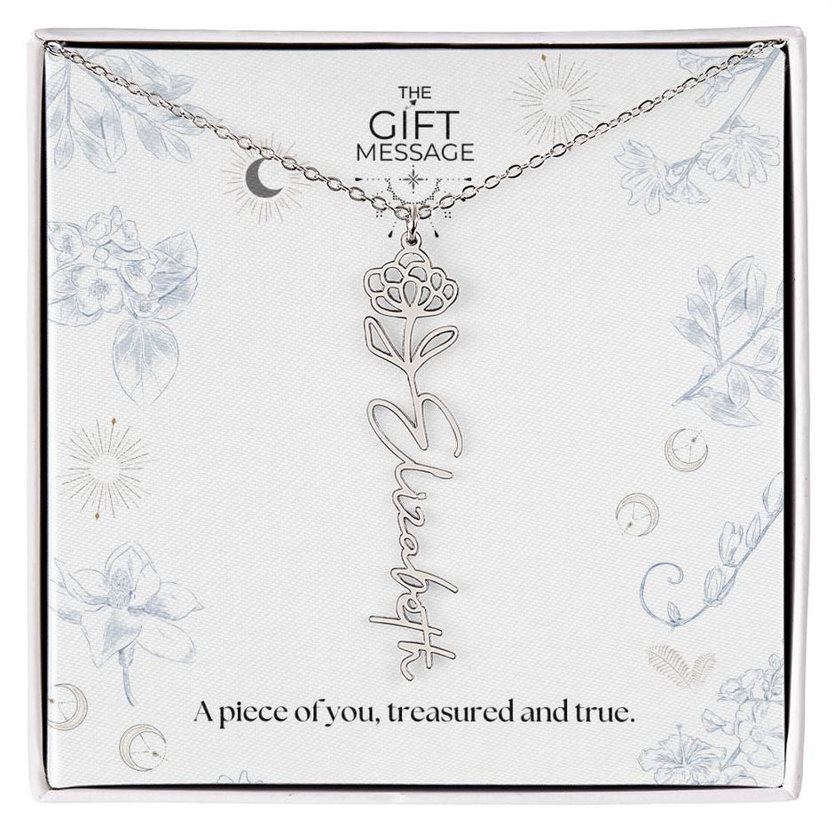 Birth month Celestial Name Necklace (Silver)