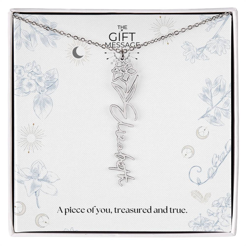 Birth month Celestial Name Necklace (Silver)