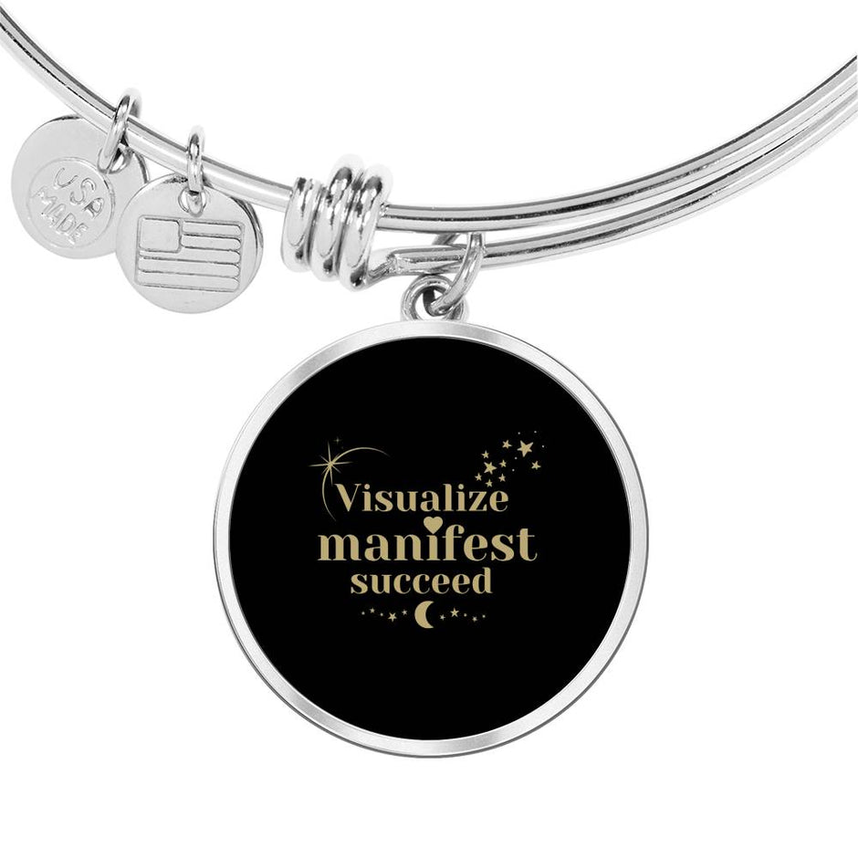 Manifest Success Affirmation bracelet with your Custom Engraved back message