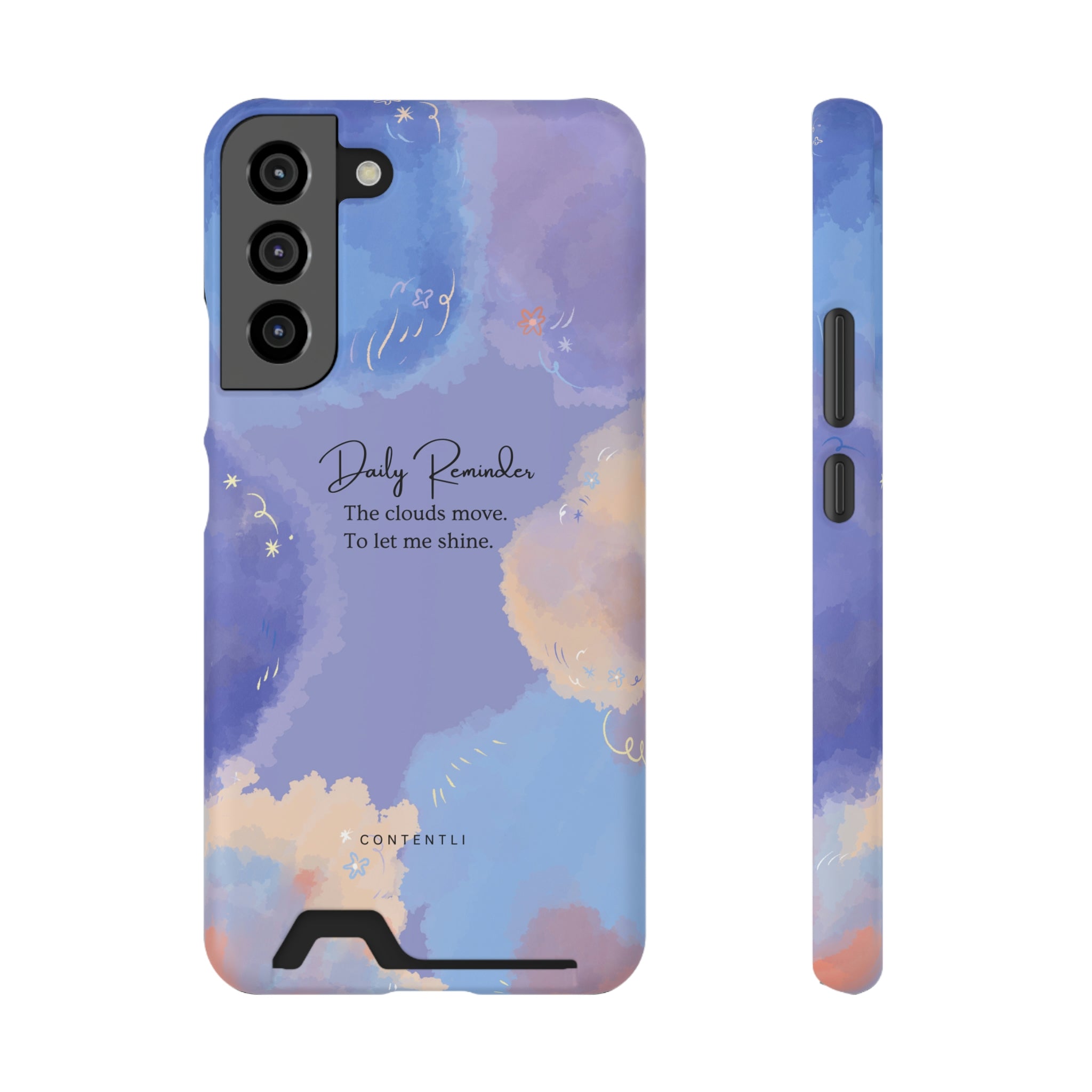 Self belief Mantra Cloud Phone Case With Card Holder