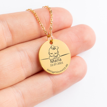 Load image into Gallery viewer, Baby Mama New Baby Birth Details Necklace
