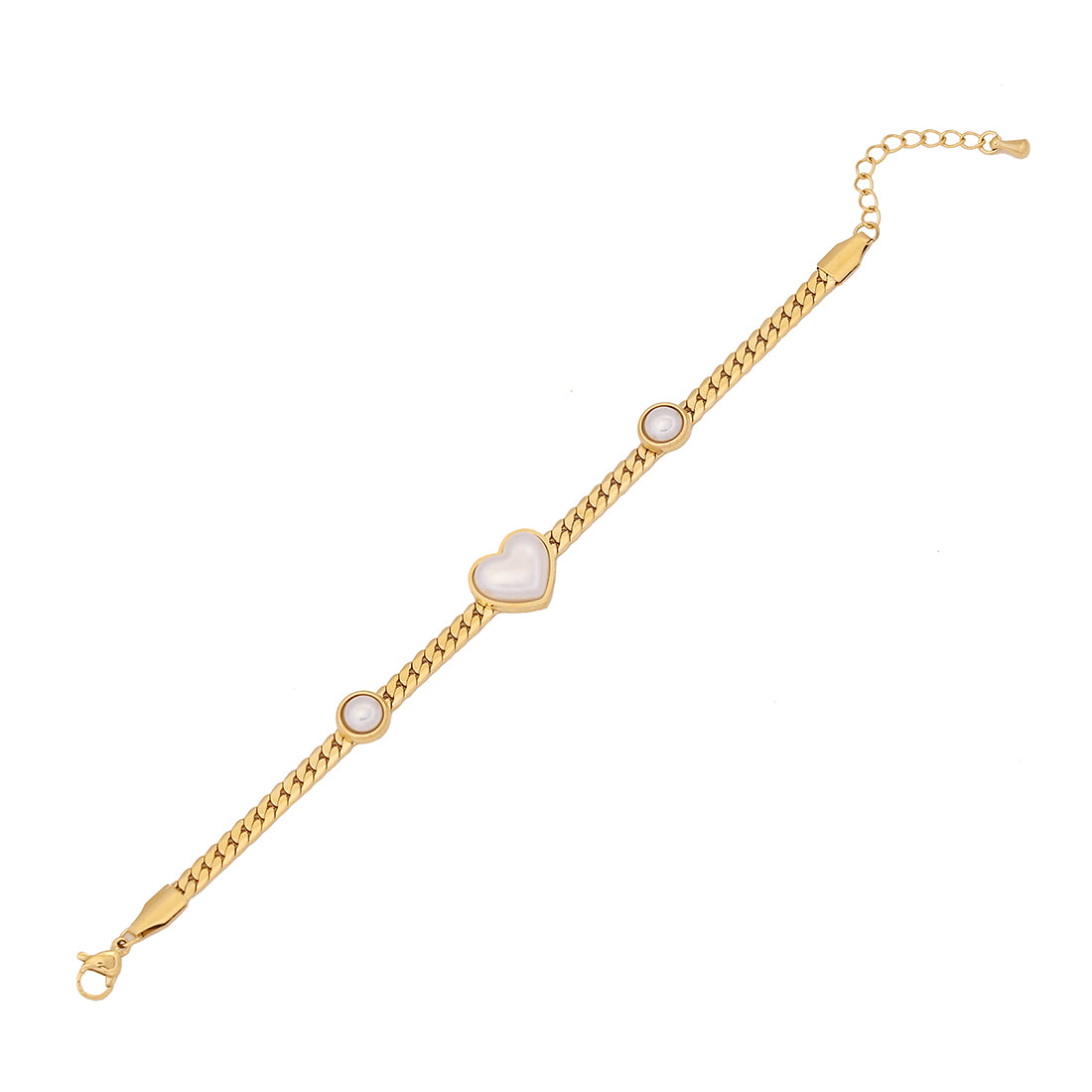 Pearlite Heart Necklace and earrings set