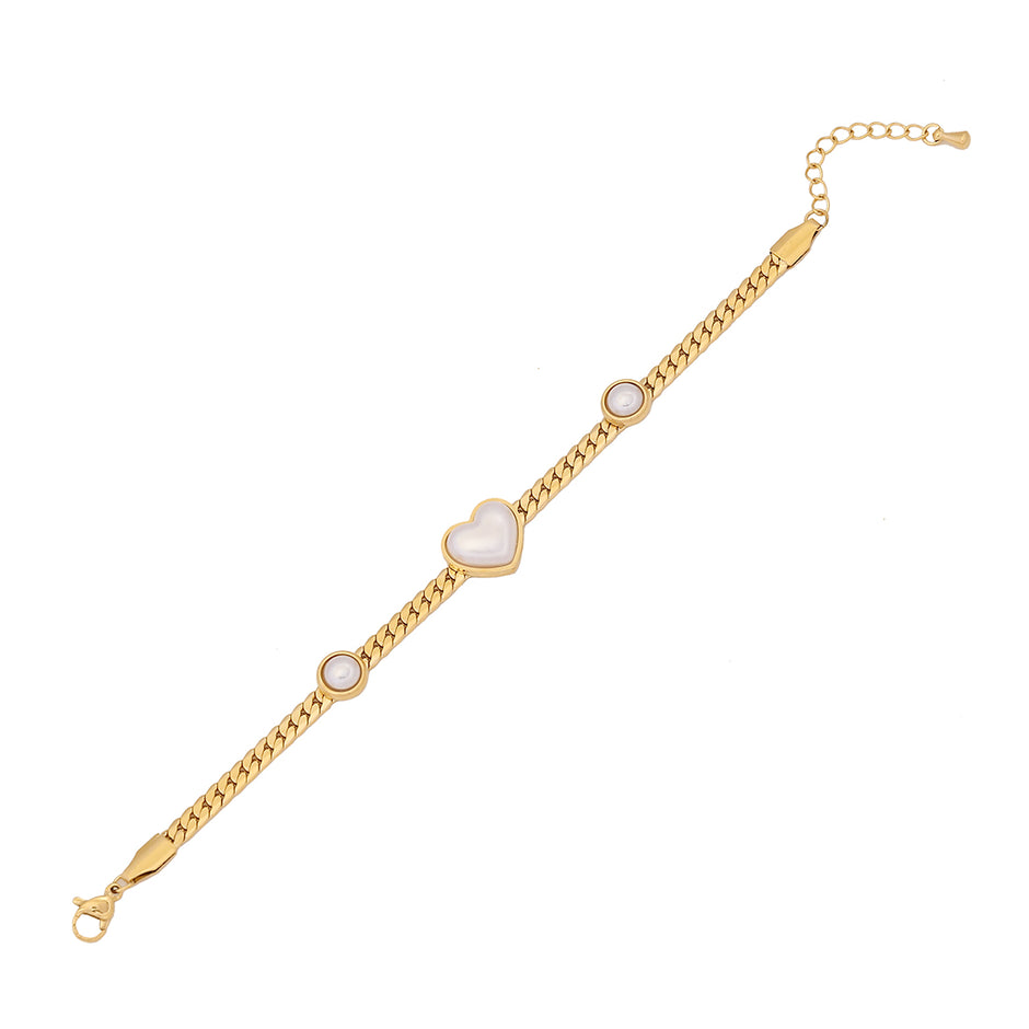 Pearlite Heart Necklace and earrings set
