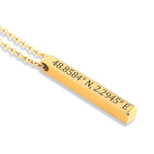 Load image into Gallery viewer, Amazing girlfriend star coordinates bar necklace3
