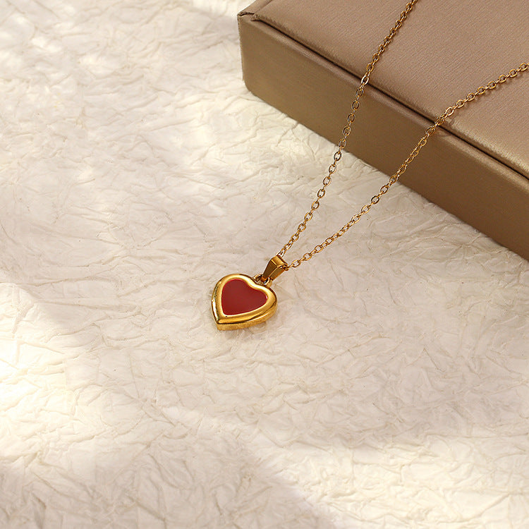 Sweet Cheeks, Enamel Heart Necklace