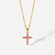 Precious Pink Cross Necklace