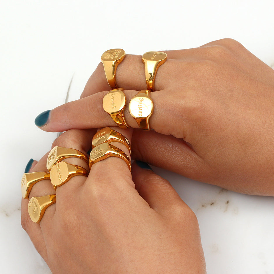 Soulful Script Rings