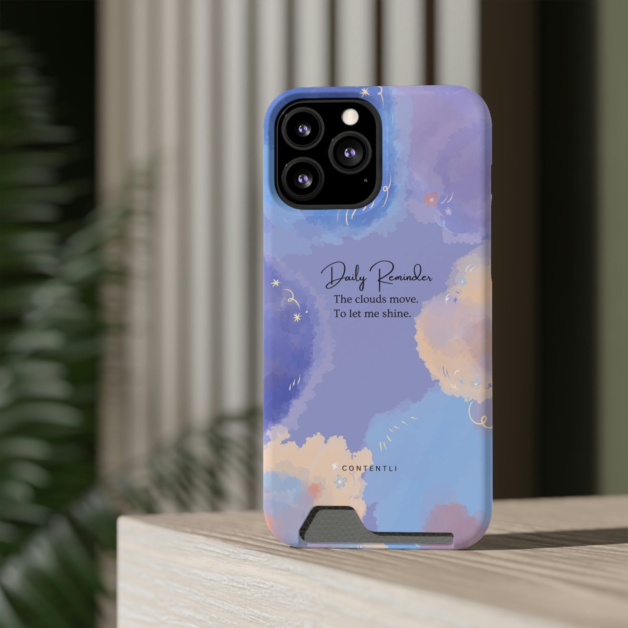 Self belief Mantra Cloud Phone Case With Card Holder