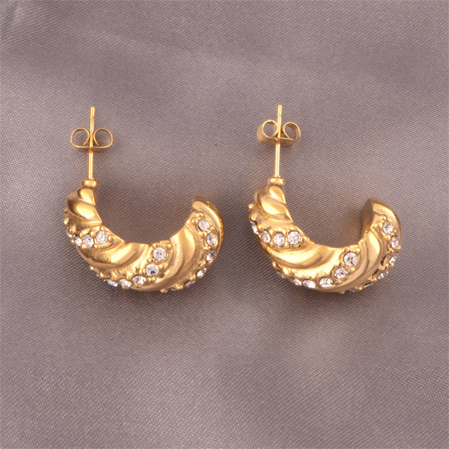 René Retro Gold Huggie earrings