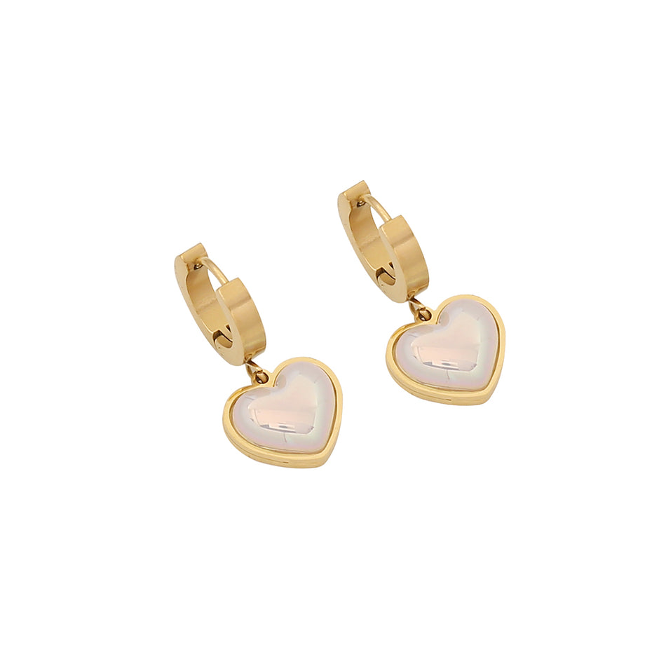 Pearlite Heart Necklace and earrings set
