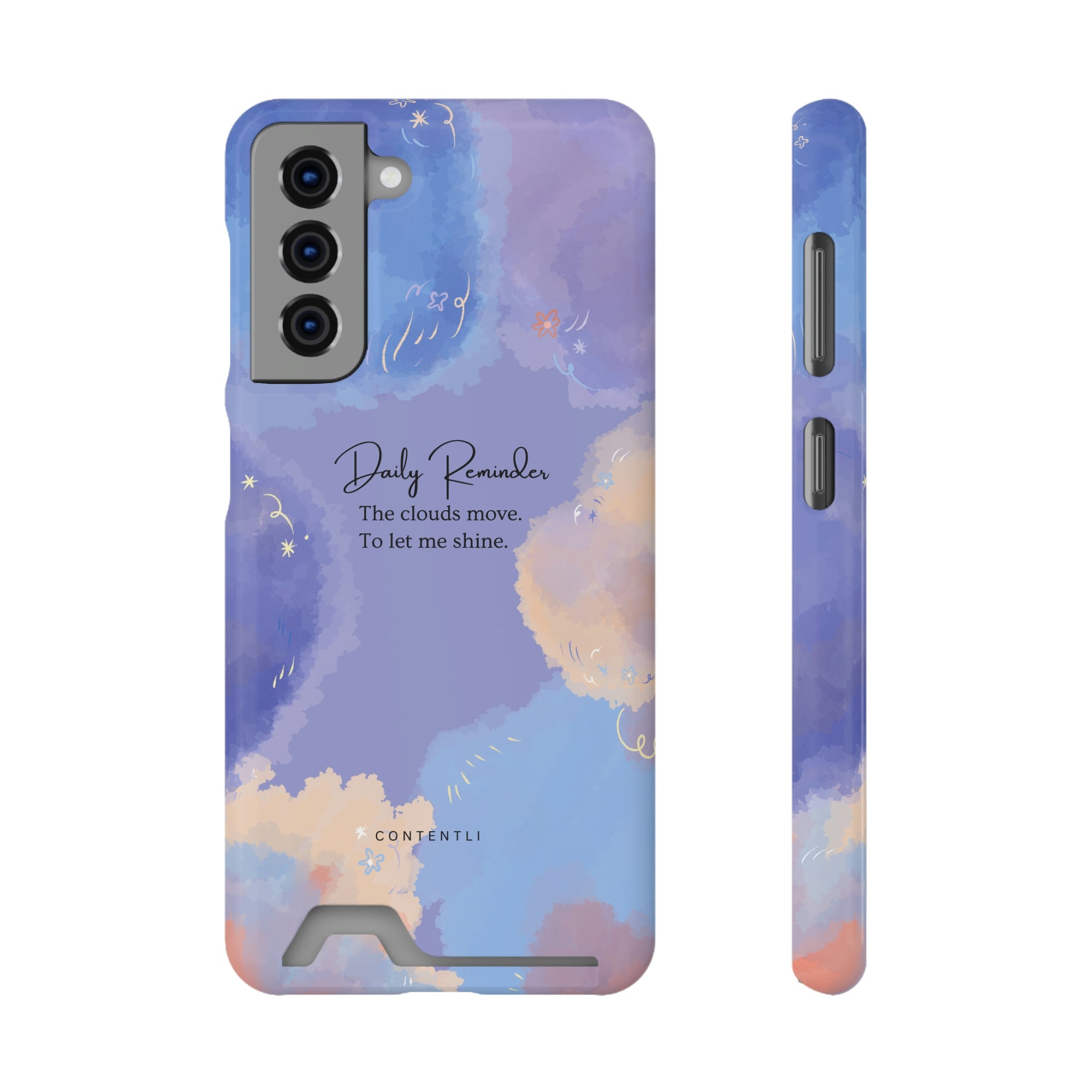 Self belief Mantra Cloud Phone Case With Card Holder