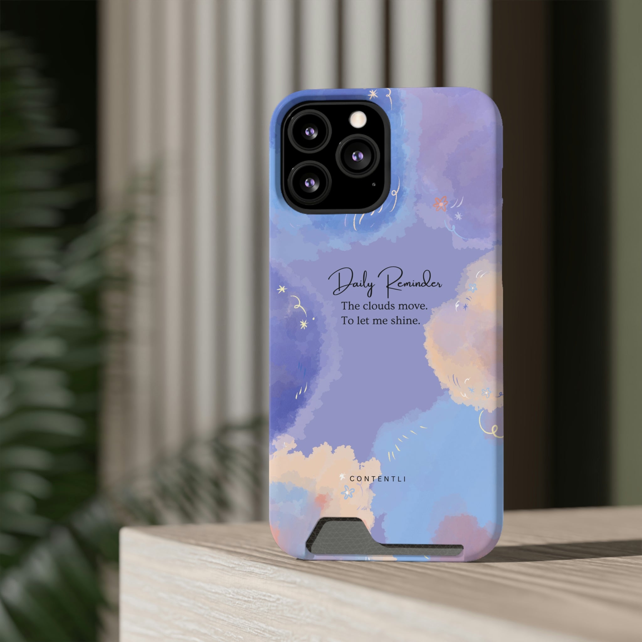 Self belief Mantra Cloud Phone Case With Card Holder