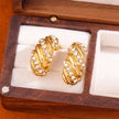 René Retro Gold Huggie earrings