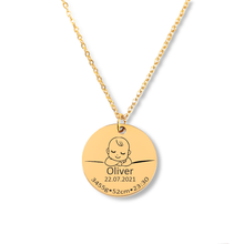 Load image into Gallery viewer, Baby Mama New Baby Birth Details Necklace
