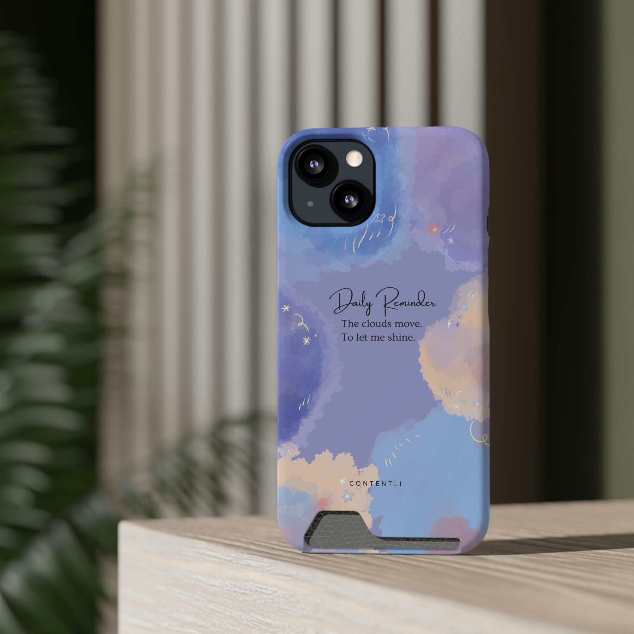 Self belief Mantra Cloud Phone Case With Card Holder