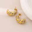 René Retro Gold Huggie earrings