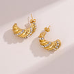 René Retro Gold Huggie earrings