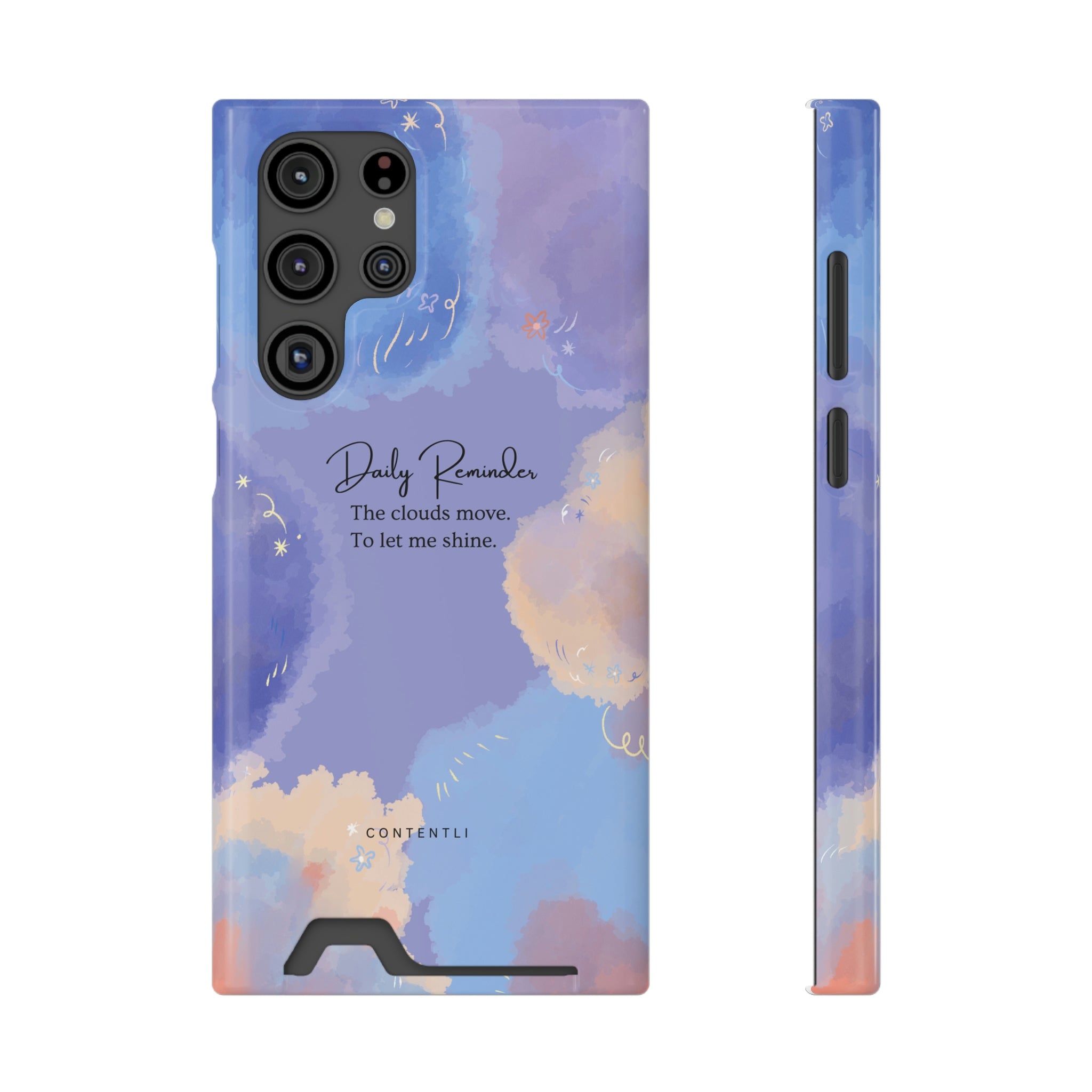 Self belief Mantra Cloud Phone Case With Card Holder