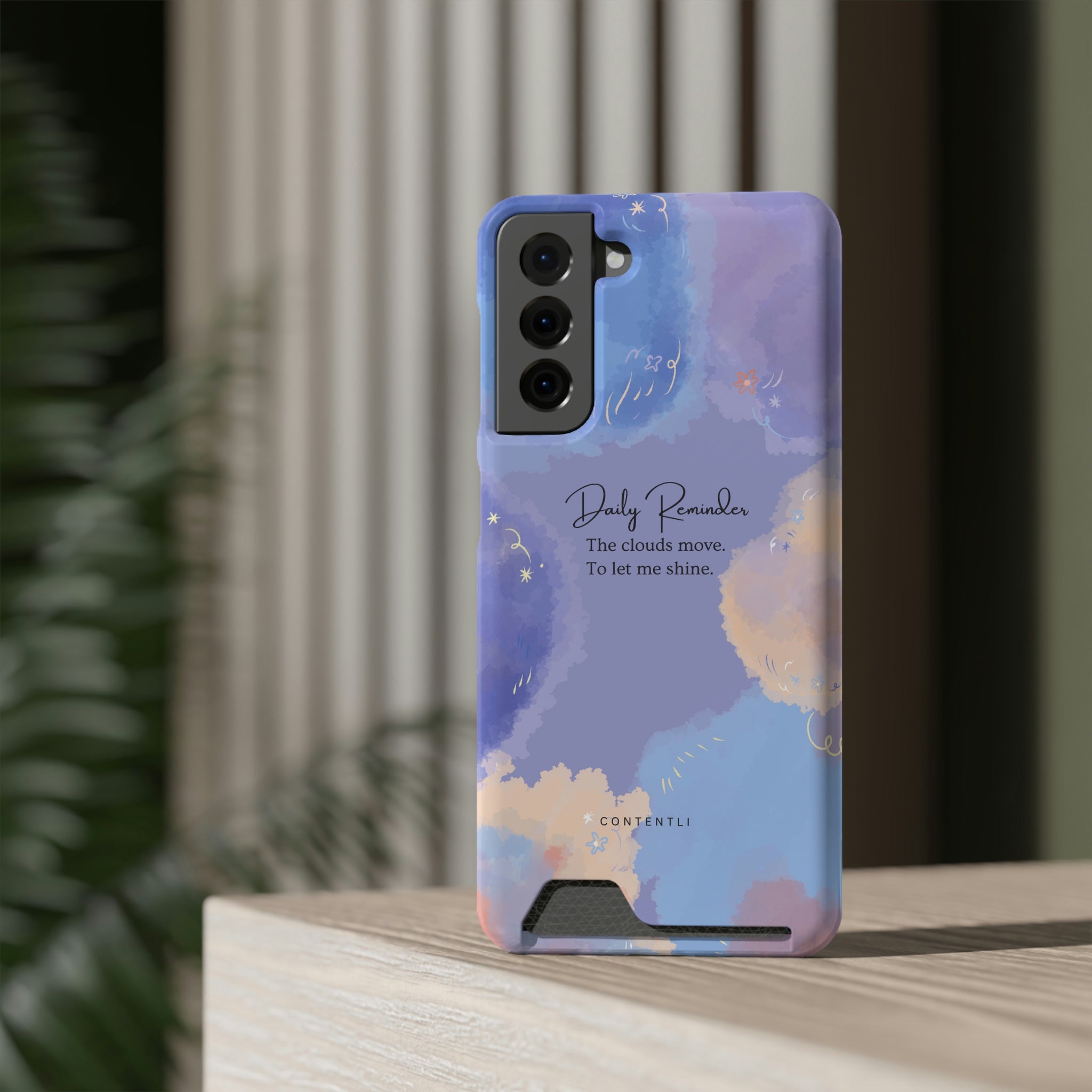 Self belief Mantra Cloud Phone Case With Card Holder