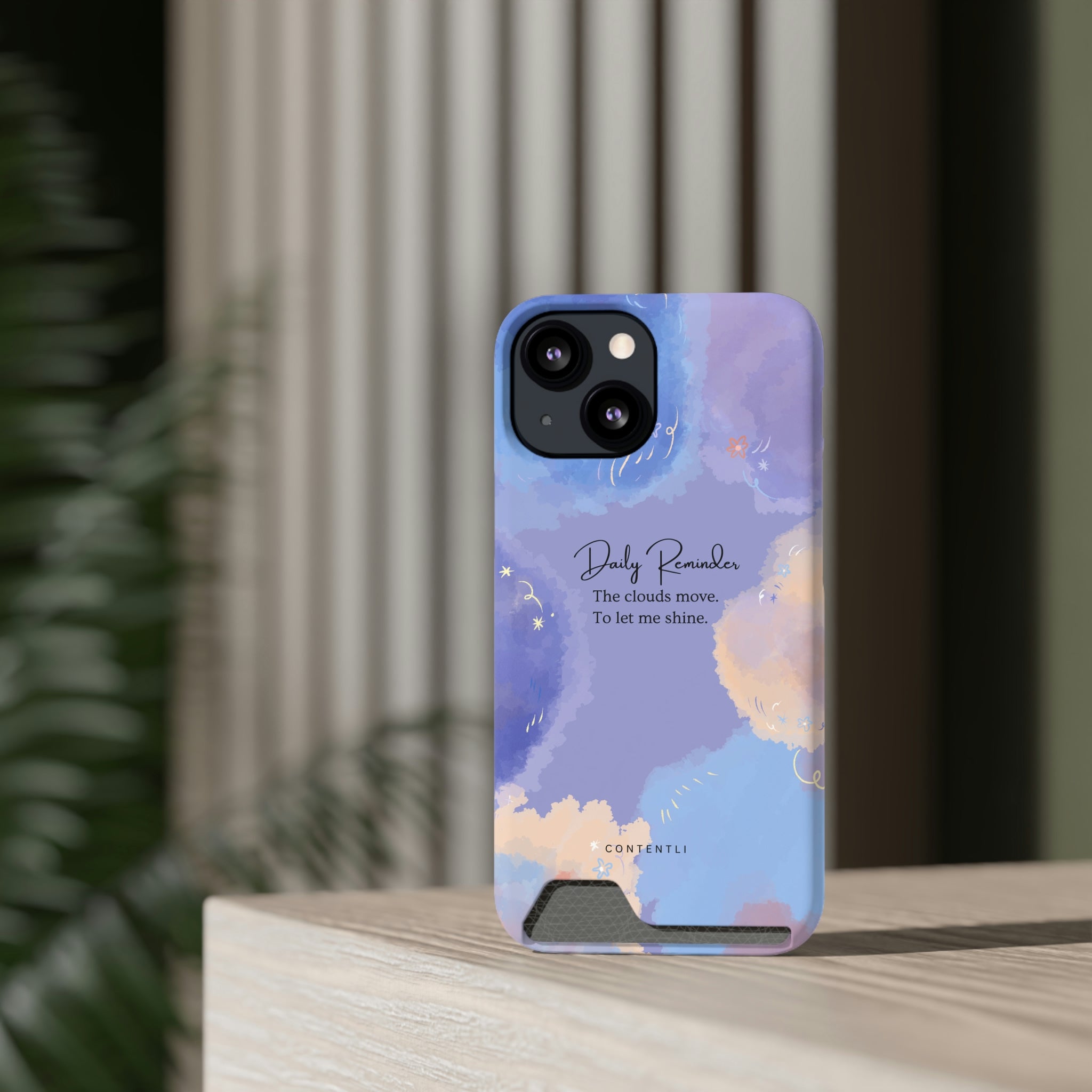 Self belief Mantra Cloud Phone Case With Card Holder