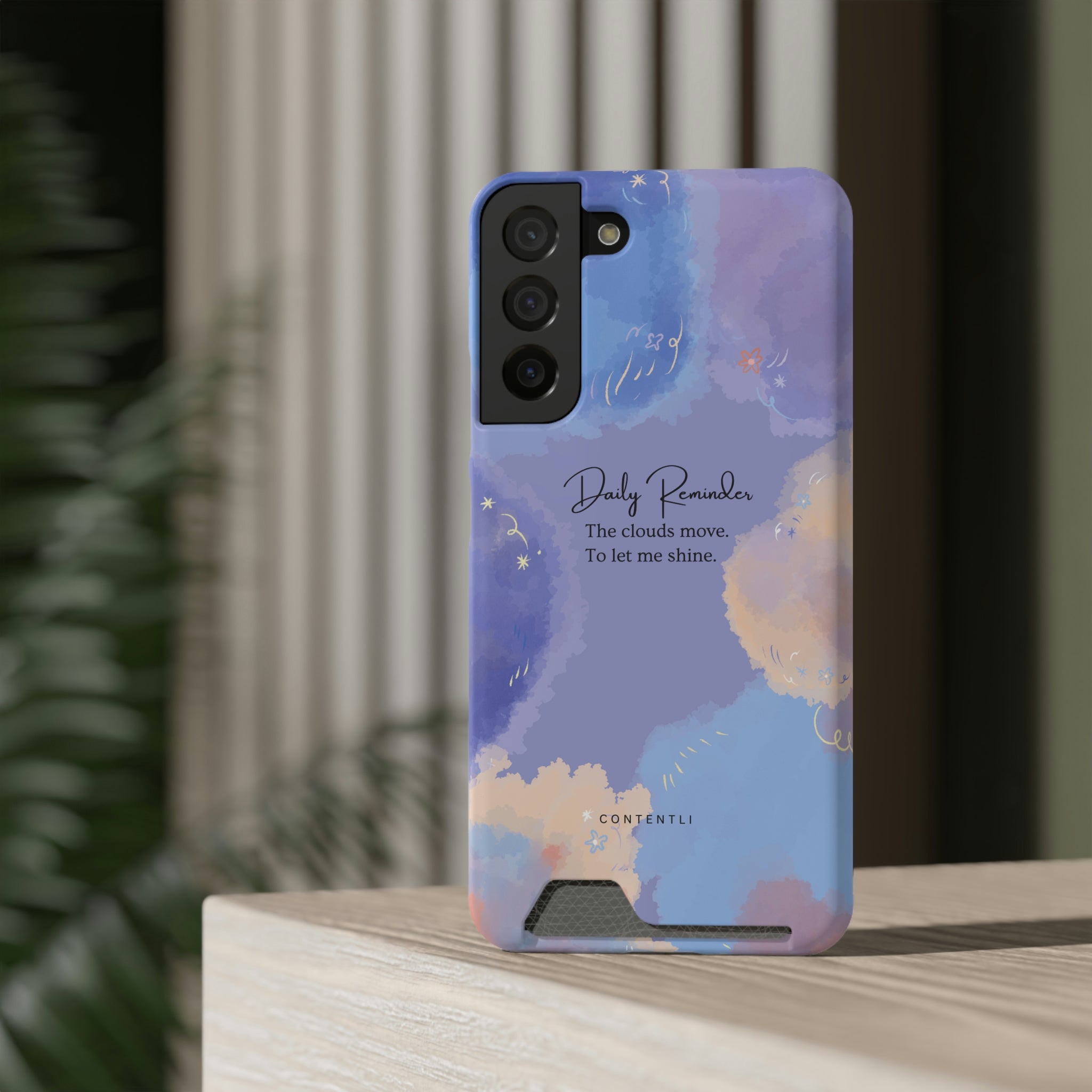 Self belief Mantra Cloud Phone Case With Card Holder