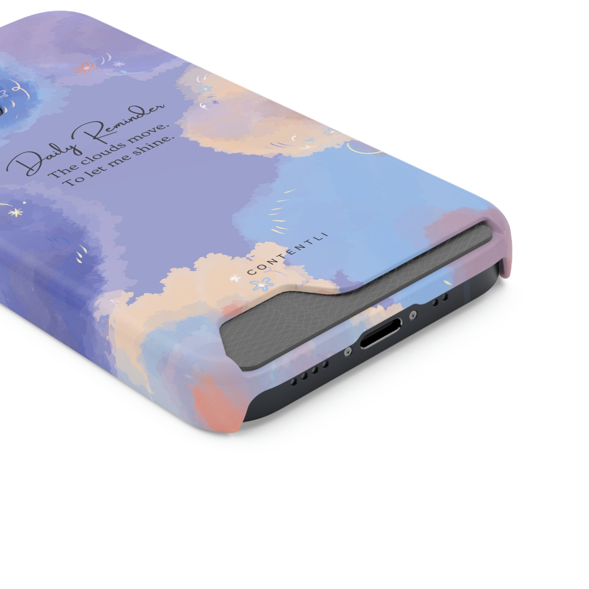 Self belief Mantra Cloud Phone Case With Card Holder