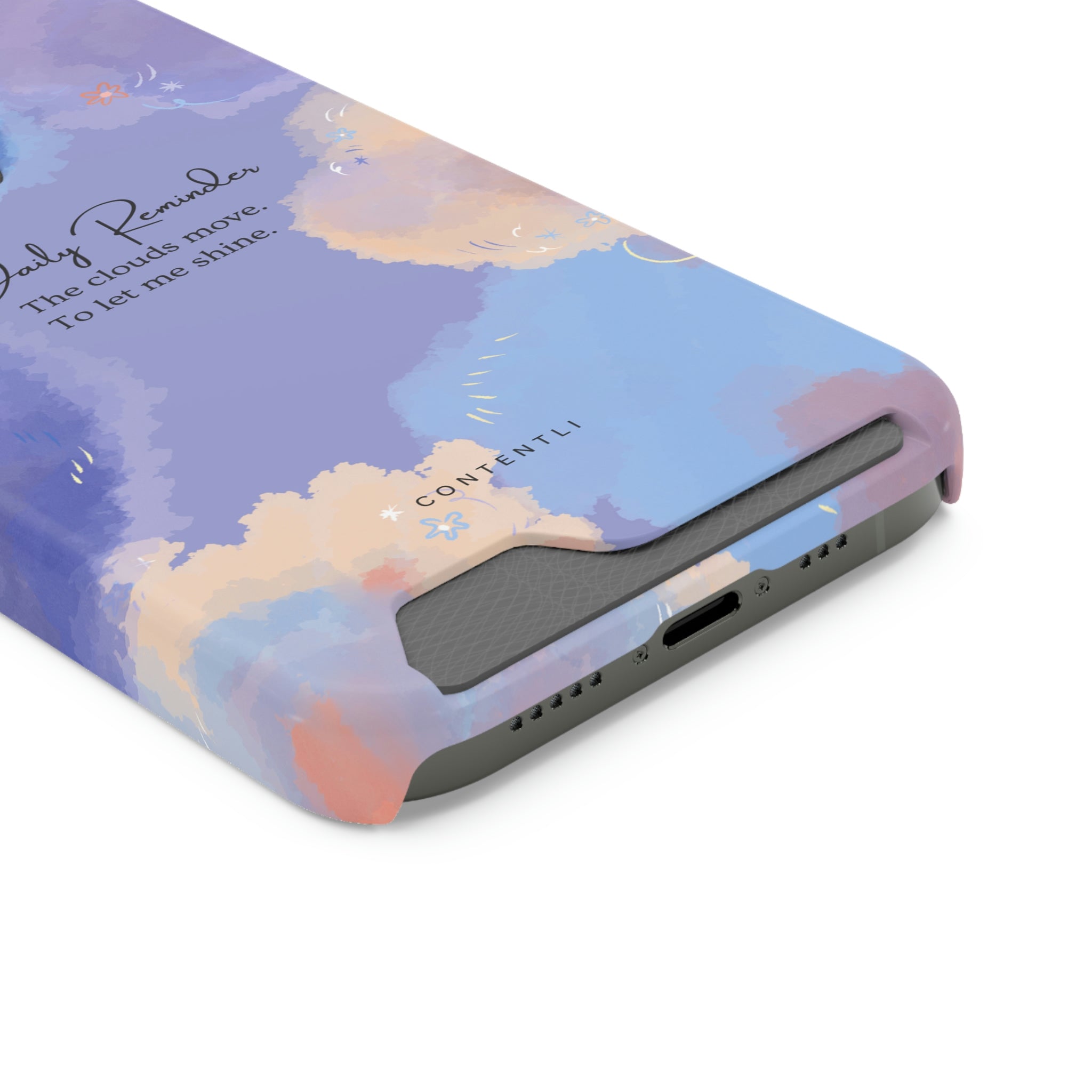 Self belief Mantra Cloud Phone Case With Card Holder