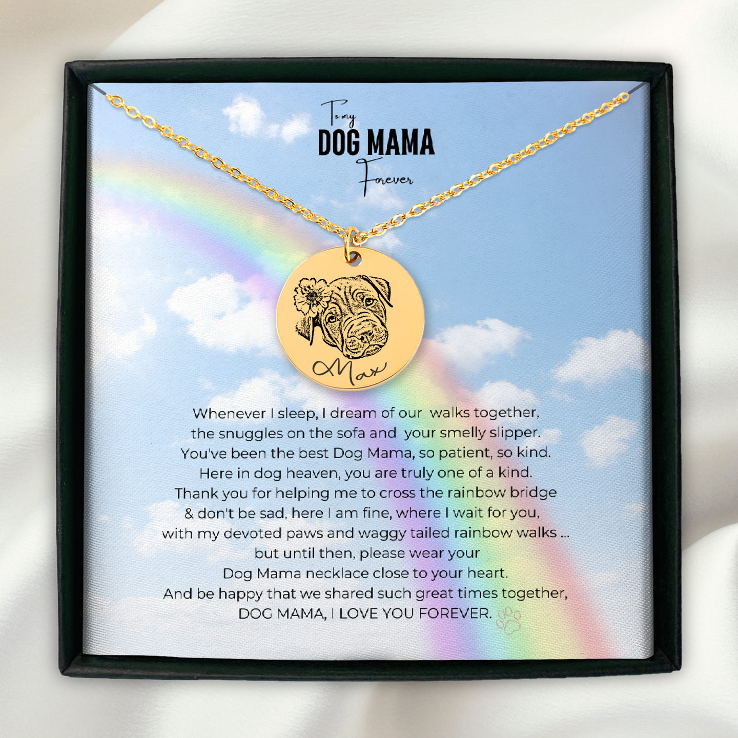 Dog Mama Memorial memory necklace