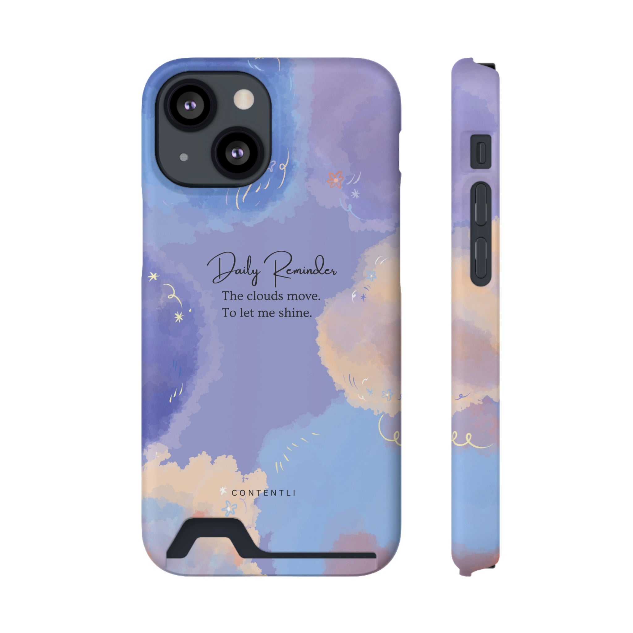 Self belief Mantra Cloud Phone Case With Card Holder