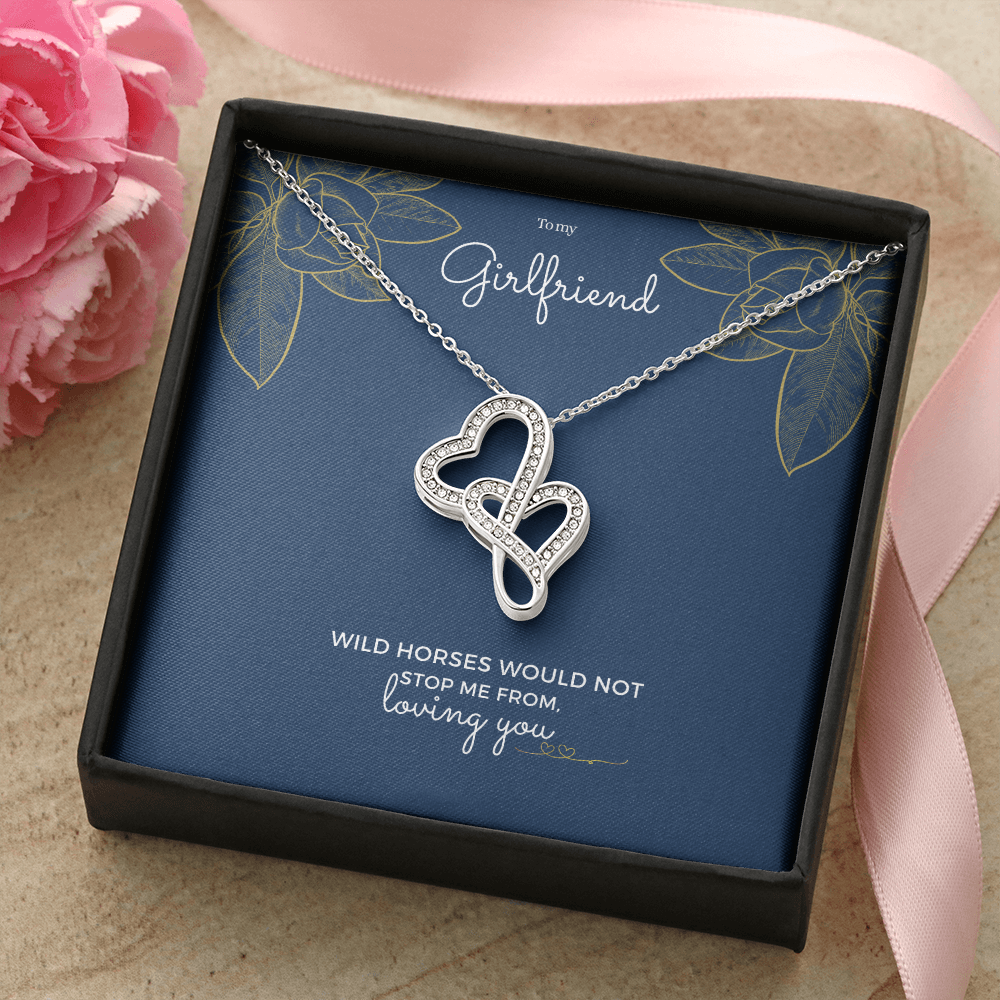 Girlfriend double heart necklace