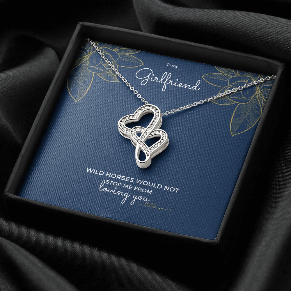 Girlfriend double heart necklace