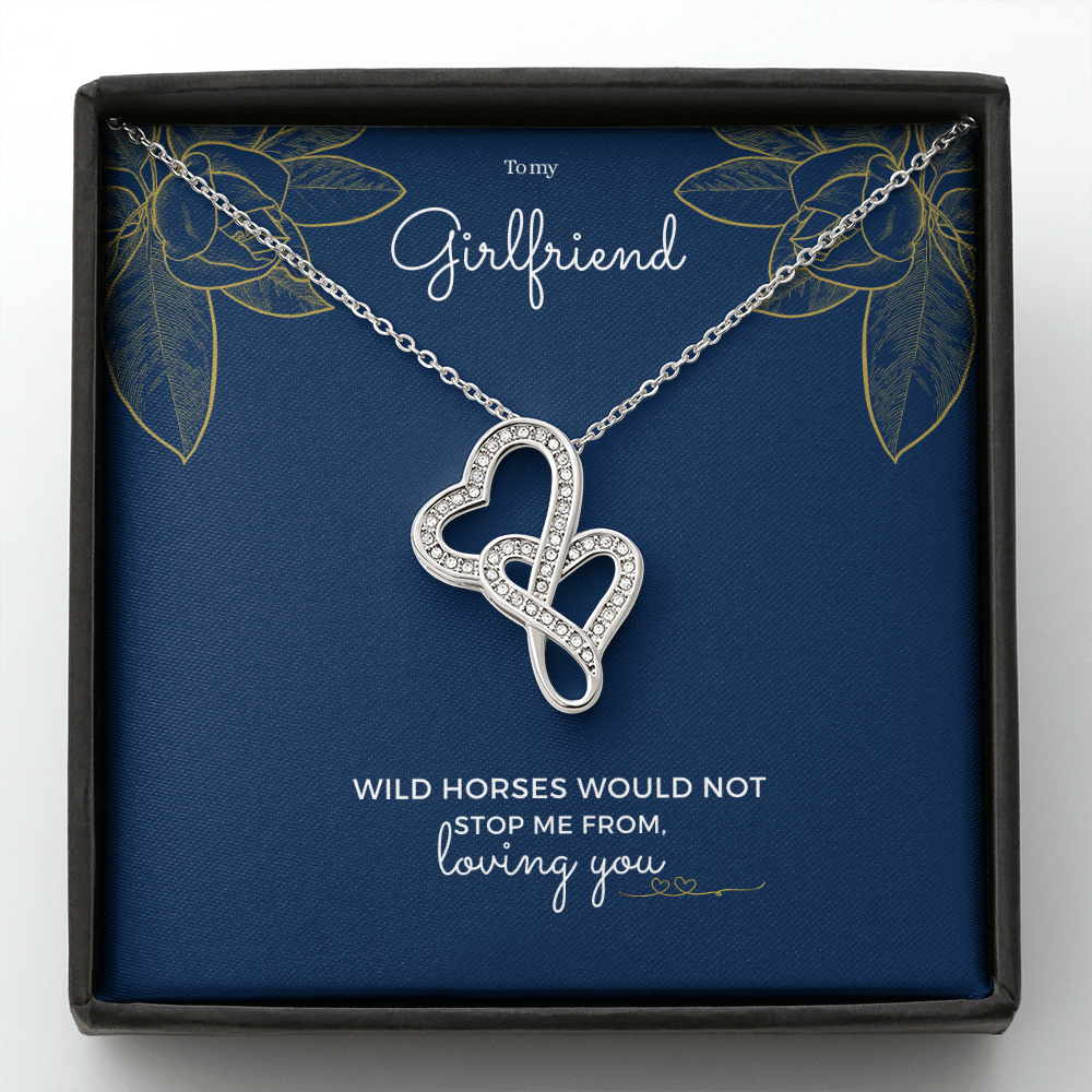 Girlfriend double heart necklace