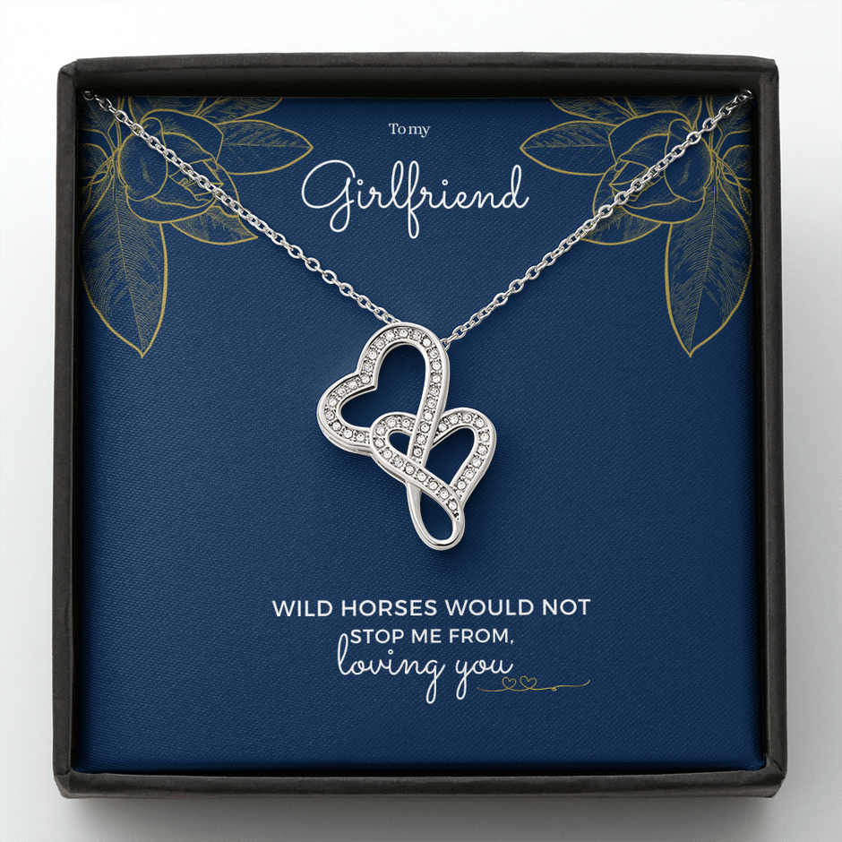 Girlfriend double heart necklace