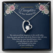 Gift message necklace to daughter from Mum and dad