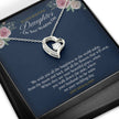 Gift message necklace to daughter from Mum and dad