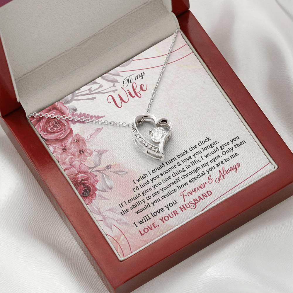 Gift Message heart necklace for wife