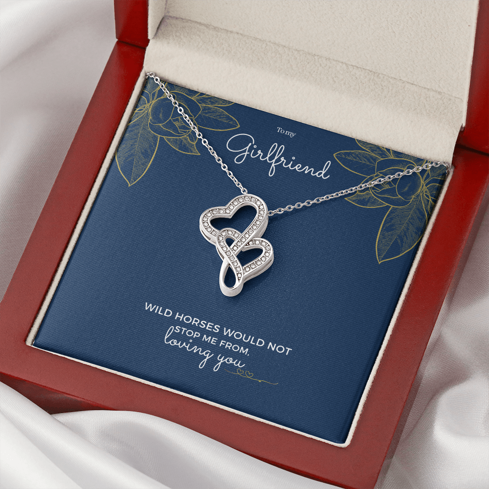 Girlfriend double heart necklace