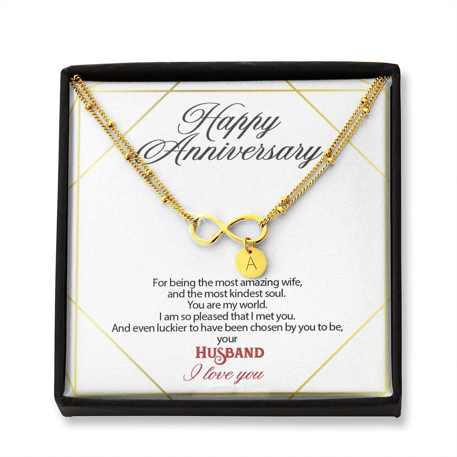 Gift Message Infinity bracelet for wife
