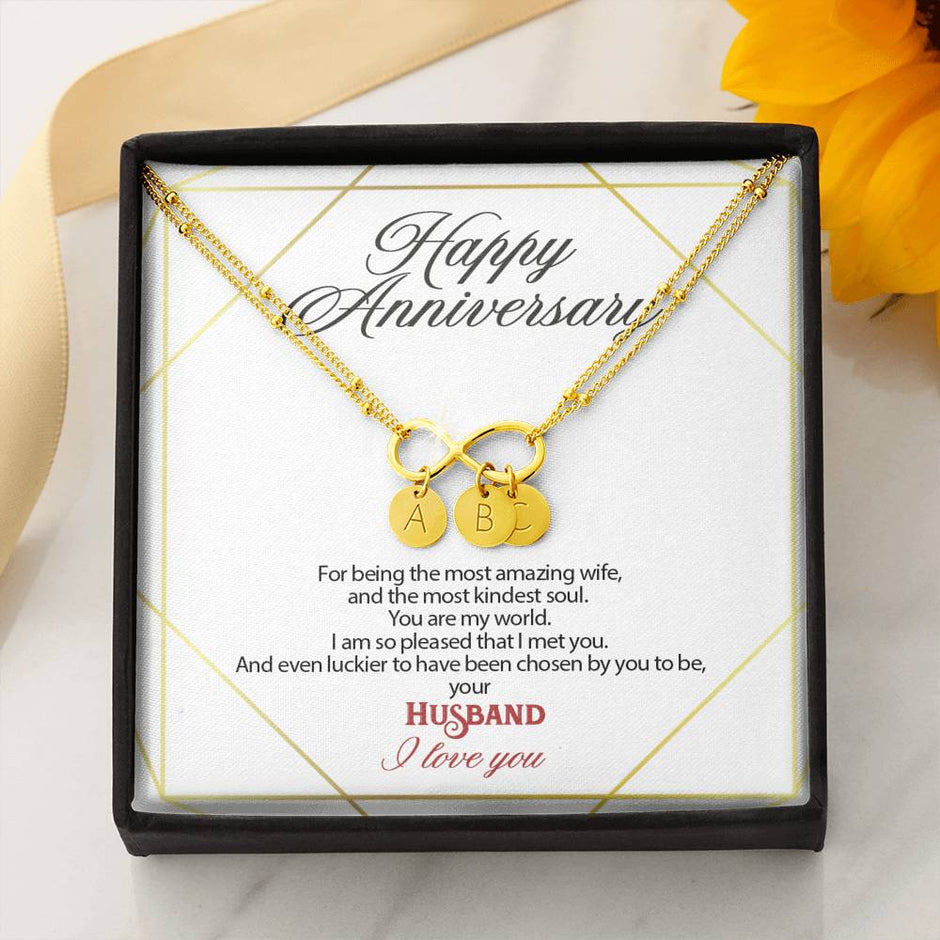 Gift Message Infinity bracelet for wife