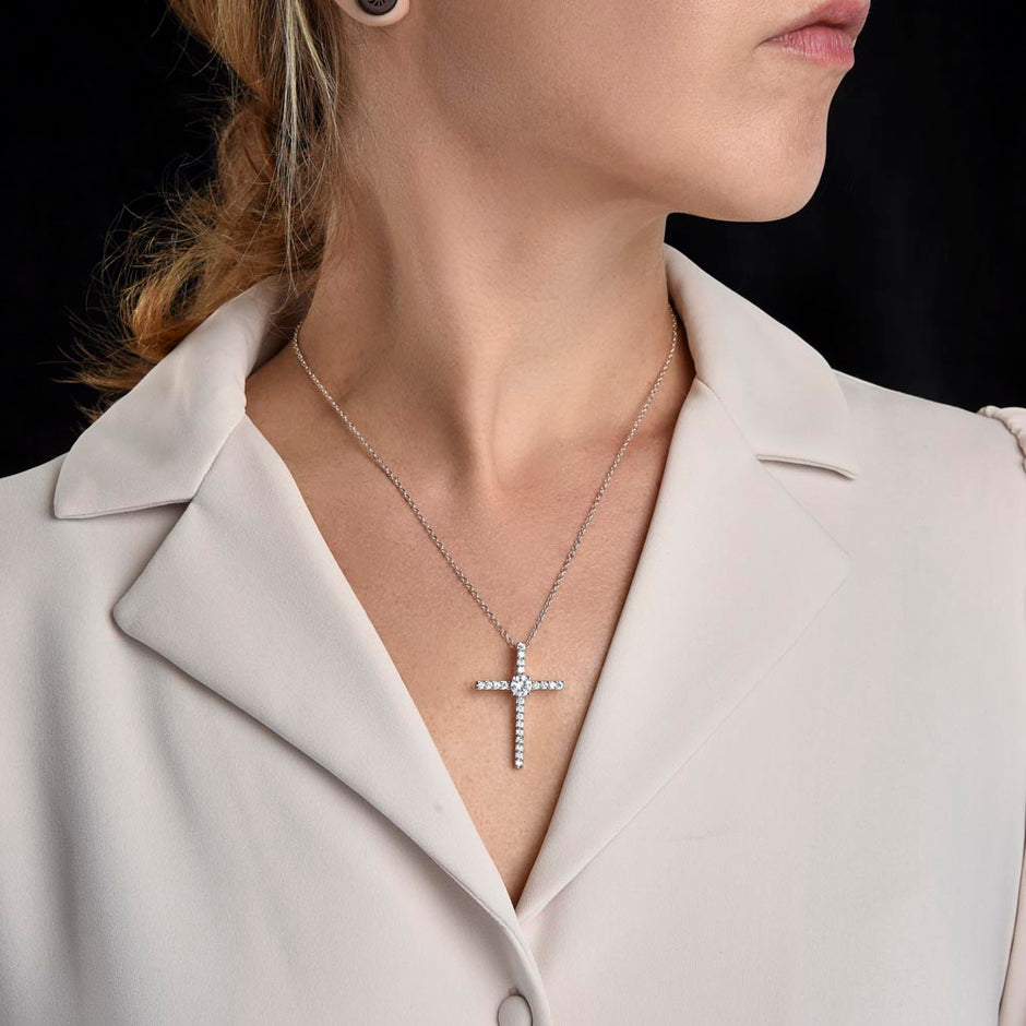 Mothers day, Thank you Cross CZ pendant