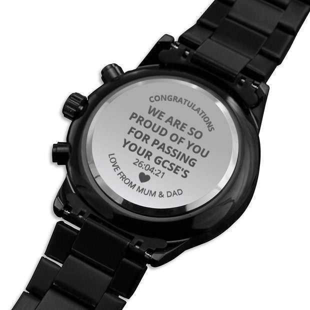 Gift message watch for sons graduation