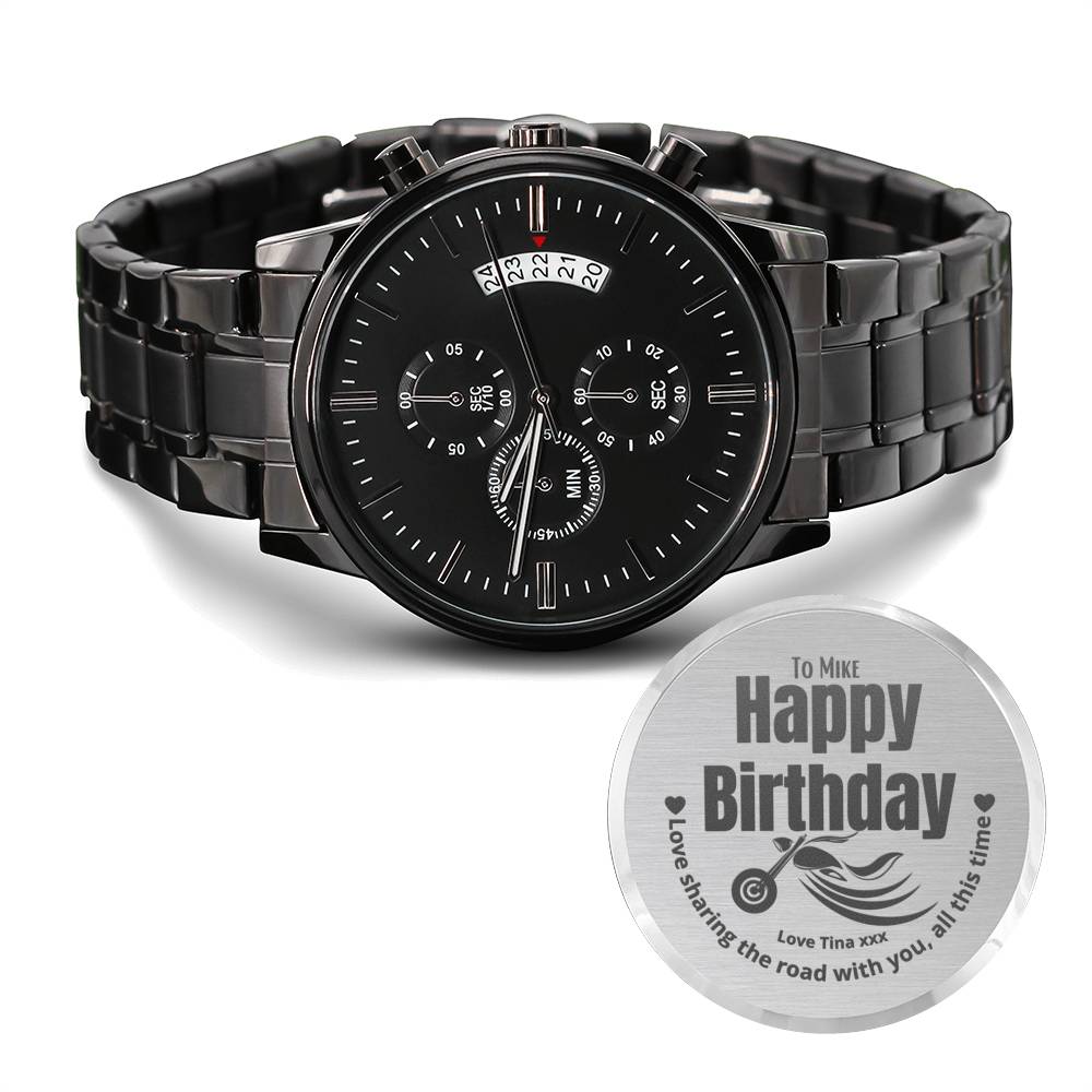 Gift Message Biker Personalized Watch