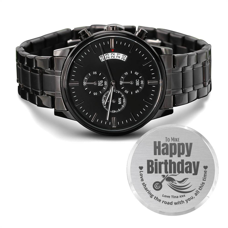 Gift Message Biker Personalized Watch