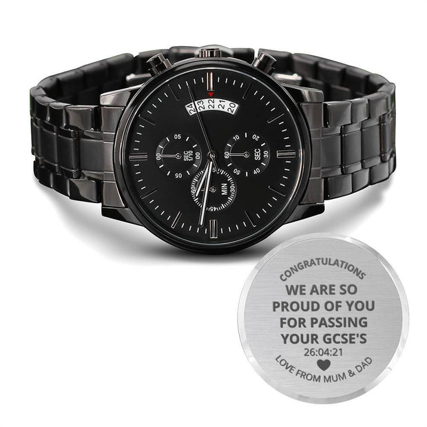 Gift message watch for sons graduation - Customize with your own Gift message