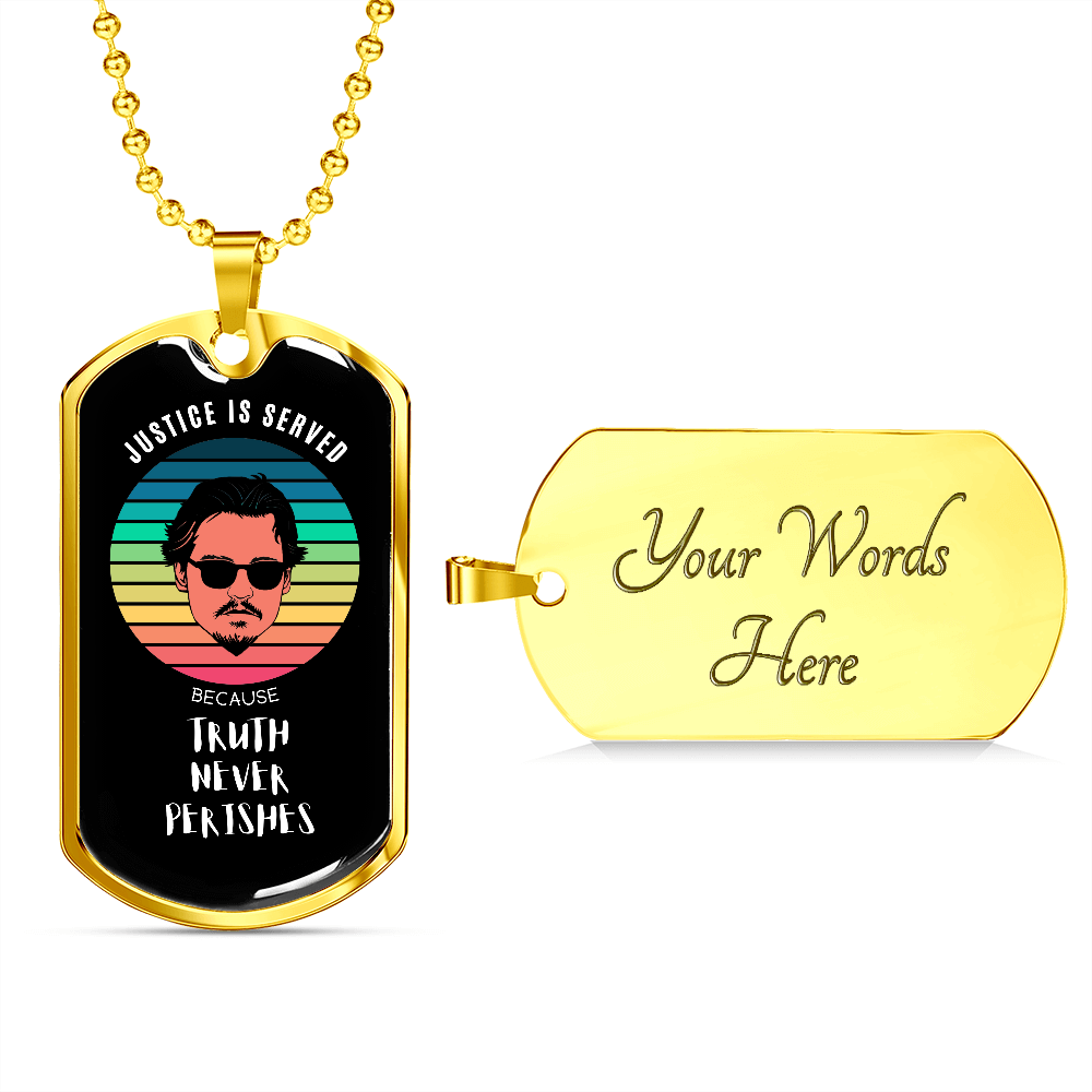 Truth Never Perishes, Johnny Depp Keepsake Tag Necklace