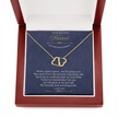 Our love is solid 10k gold, double gold hearts necklace