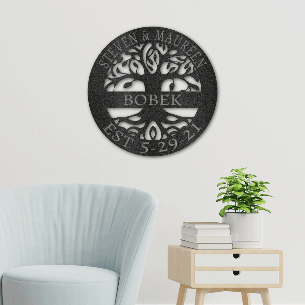 The Gift Message, Personalised Tree of Life Family Wall art